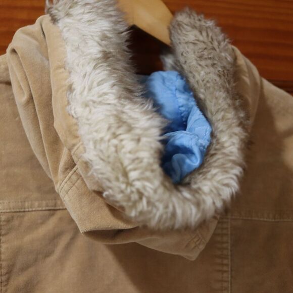 Aeropostale Vintage 90s Y2K Brown Faux Fur Collar Bomber Jacket Medium  Preppy - Picture 10 of 16